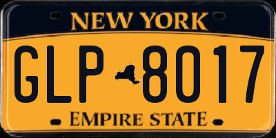 NY license plate GLP8017