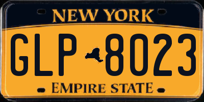 NY license plate GLP8023