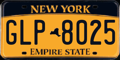 NY license plate GLP8025