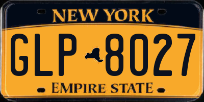 NY license plate GLP8027
