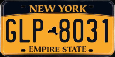 NY license plate GLP8031