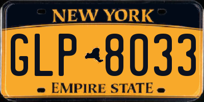 NY license plate GLP8033