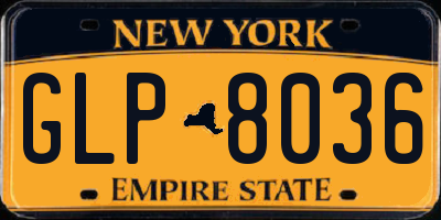 NY license plate GLP8036