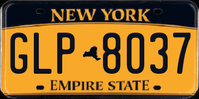 NY license plate GLP8037