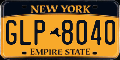 NY license plate GLP8040