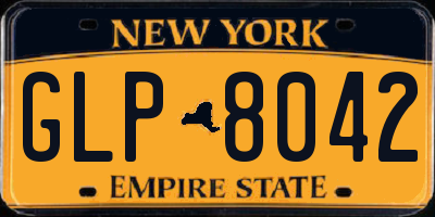 NY license plate GLP8042
