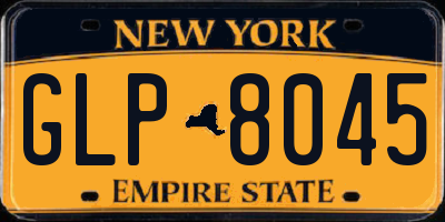 NY license plate GLP8045