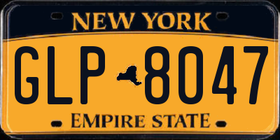 NY license plate GLP8047