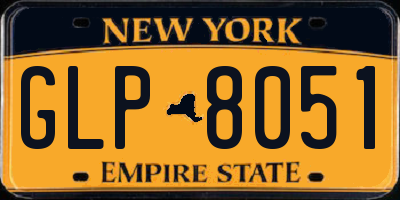 NY license plate GLP8051