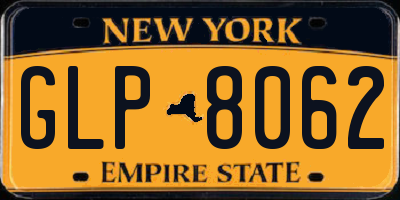 NY license plate GLP8062
