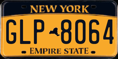 NY license plate GLP8064
