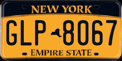 NY license plate GLP8067
