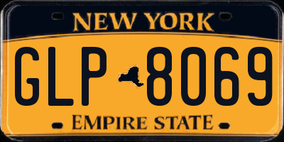 NY license plate GLP8069