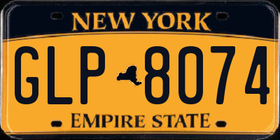 NY license plate GLP8074