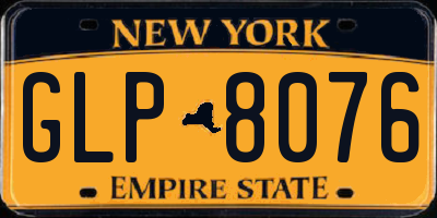 NY license plate GLP8076