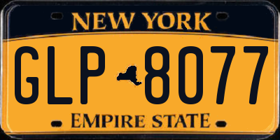 NY license plate GLP8077