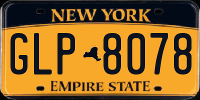 NY license plate GLP8078