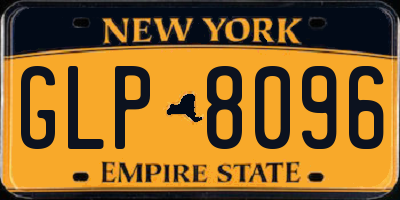 NY license plate GLP8096