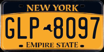 NY license plate GLP8097