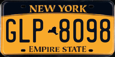 NY license plate GLP8098