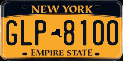 NY license plate GLP8100