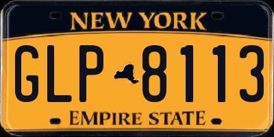 NY license plate GLP8113