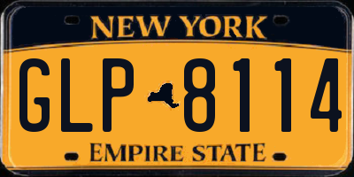 NY license plate GLP8114