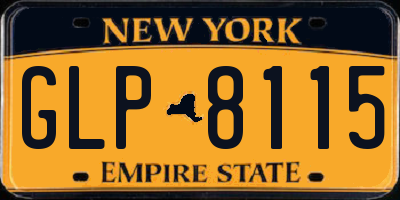 NY license plate GLP8115