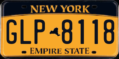 NY license plate GLP8118
