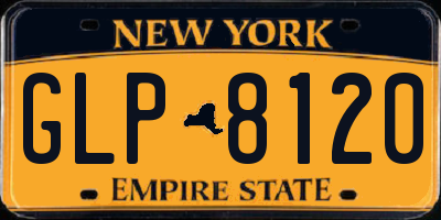 NY license plate GLP8120