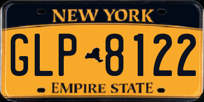 NY license plate GLP8122