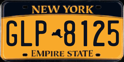 NY license plate GLP8125