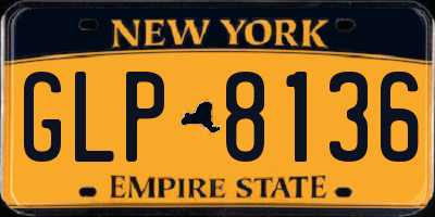 NY license plate GLP8136