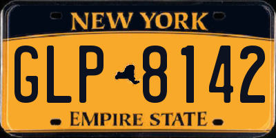 NY license plate GLP8142