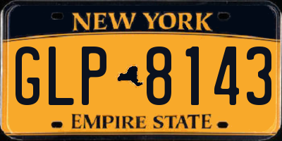 NY license plate GLP8143