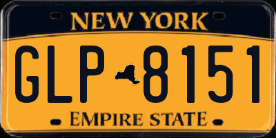 NY license plate GLP8151