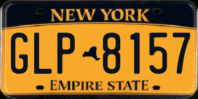 NY license plate GLP8157
