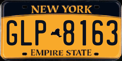 NY license plate GLP8163