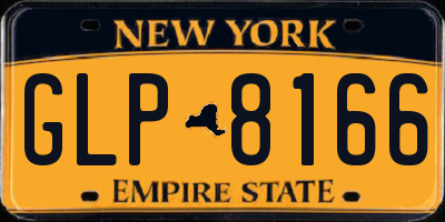 NY license plate GLP8166