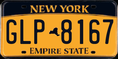 NY license plate GLP8167