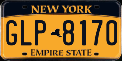 NY license plate GLP8170