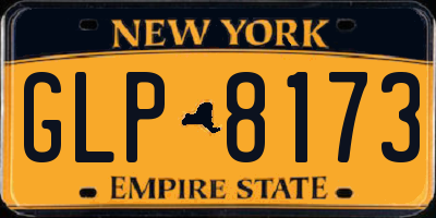 NY license plate GLP8173