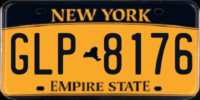 NY license plate GLP8176