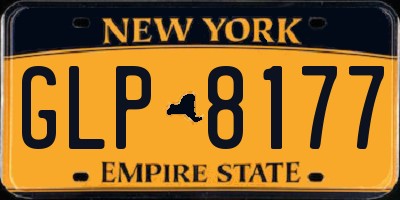 NY license plate GLP8177