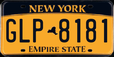 NY license plate GLP8181