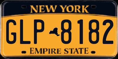 NY license plate GLP8182