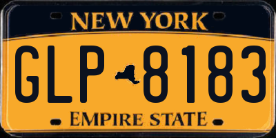 NY license plate GLP8183