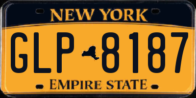 NY license plate GLP8187