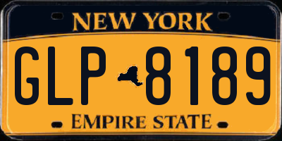 NY license plate GLP8189