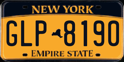 NY license plate GLP8190